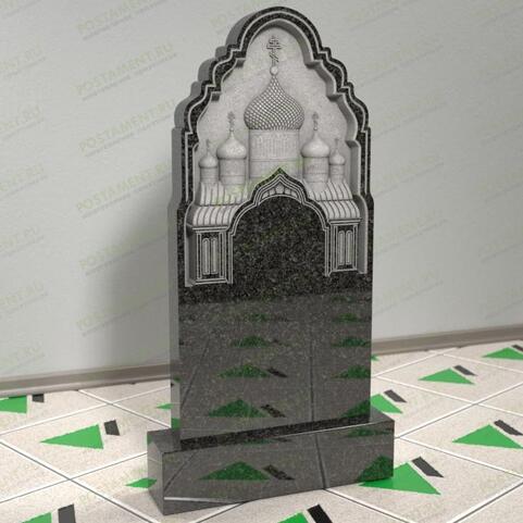 Памятник православный с резным храмом