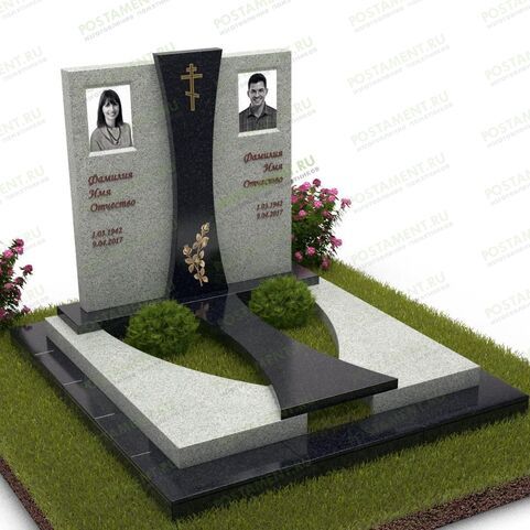 Двойной комплекс из серого и черного гранита